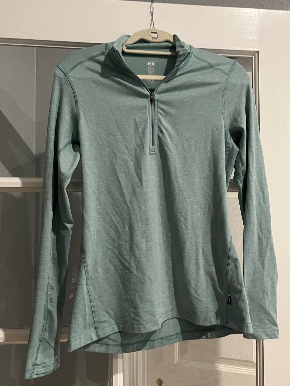 REI Mint Green Half-Zip Pullover Sweatshirt